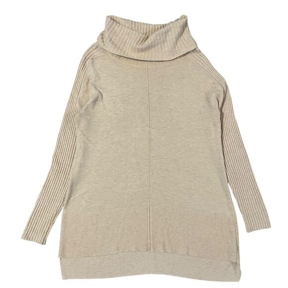 Soft Surroundings Cashmere Blend Cowl Neck Tunic Sweater Beige Womens XS - Picture 1 of 6